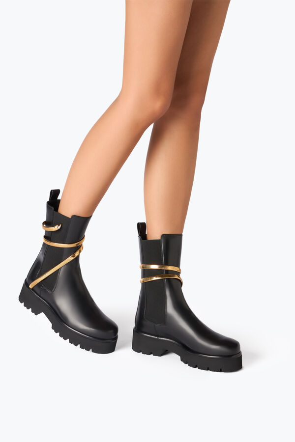 joyas de enebro negro y oro biker boot 45 rene caovilla