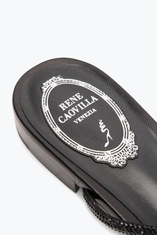 joyas caterina negro sandalia plana 10 rene caovilla