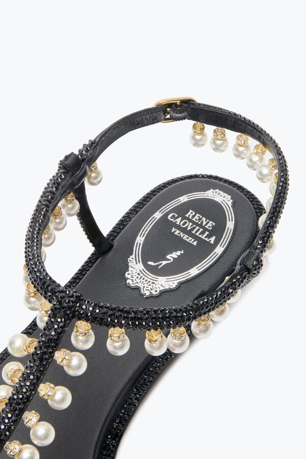 joyas diana negro sandalia con perlas 10 rene caovilla