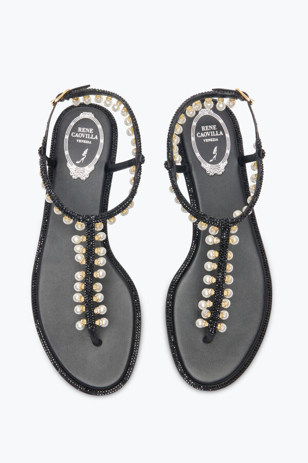 joyas diana negro sandalia con perlas 10 rene caovilla