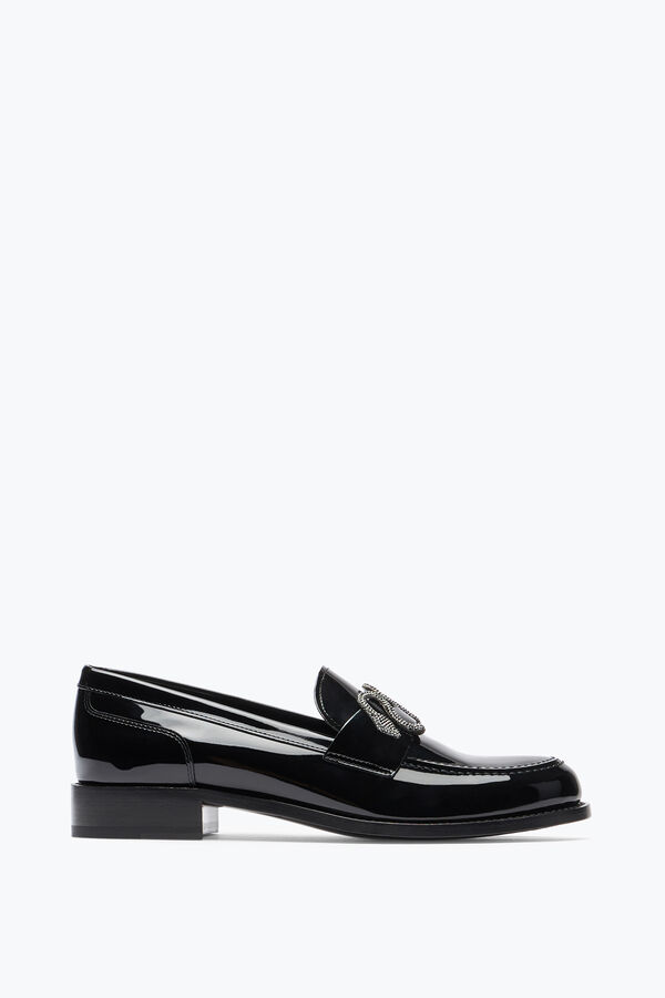 joyas morgana negro mocasines de patente con cristales 20 rene caovilla