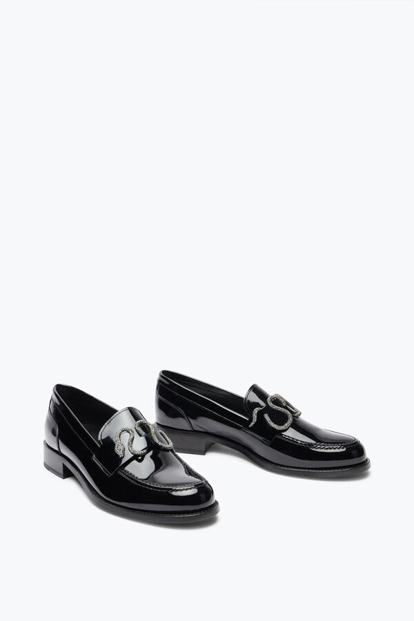 joyas morgana negro mocasines de patente con cristales 20 rene caovilla