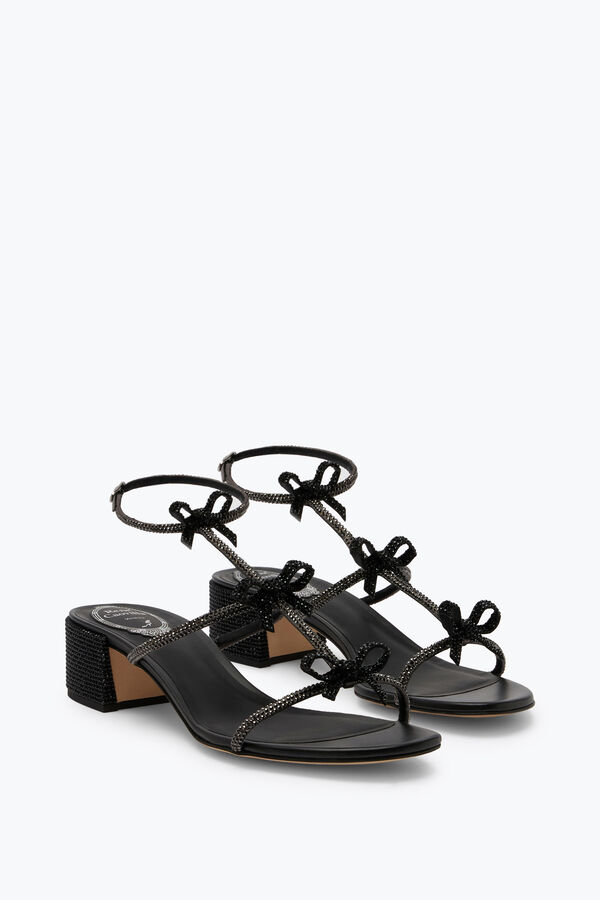 joyas caterina cristal negro sandalia 40 rene caovilla