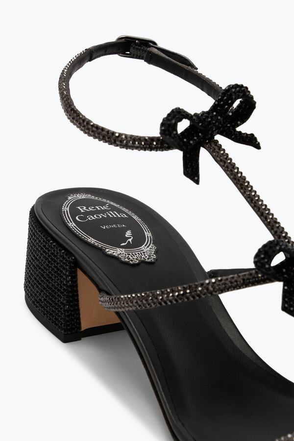 joyas caterina cristal negro sandalia 40 rene caovilla
