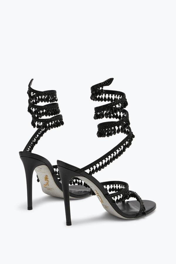 joyas araÑa negro sandalia 105 rene caovilla