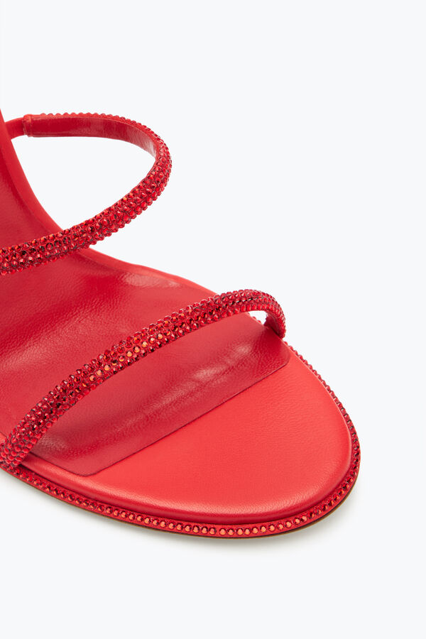 joyas cleo rojo sandalia con cristal 105 rene caovilla