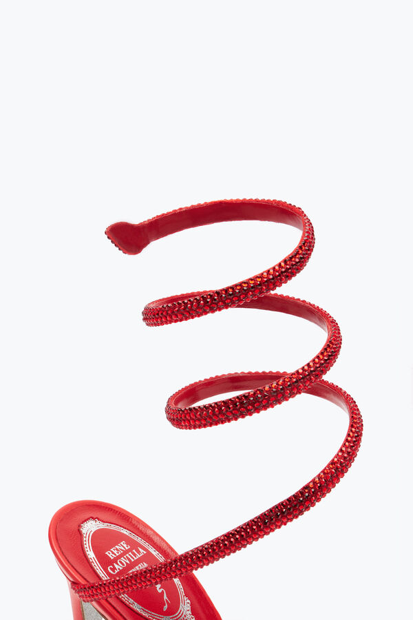 joyas cleo rojo sandalia con cristal 105 rene caovilla