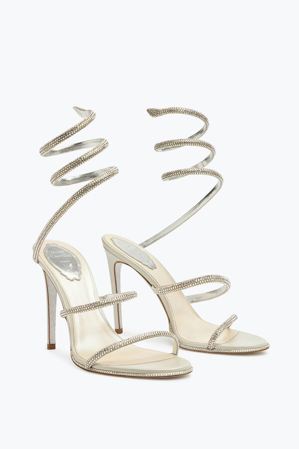 joyas de noche de raso sandalias cleo rene caovilla