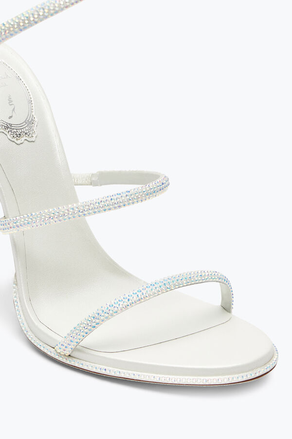 jeweled super cleo blanco sandalia 105 rene caovilla