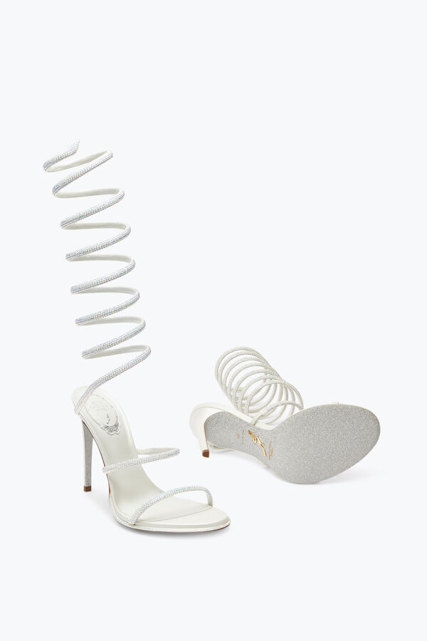 jeweled super cleo blanco sandalia 105 rene caovilla
