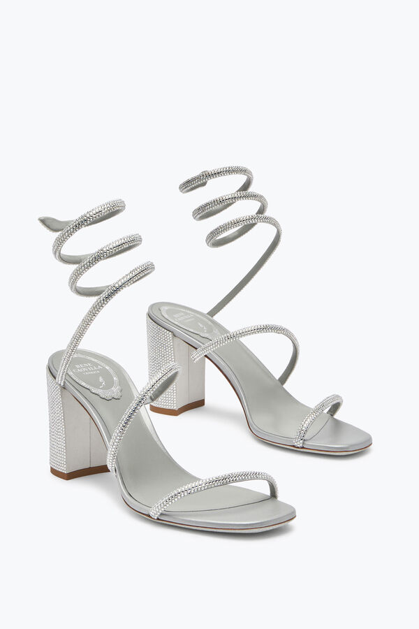 joyas cleo de cristal gris sandalia 80 rene caovilla