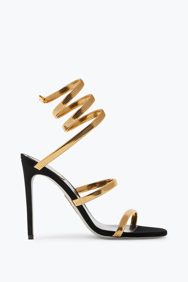 joyas de enebro negro y oro de la sandalia 105 rene caovilla