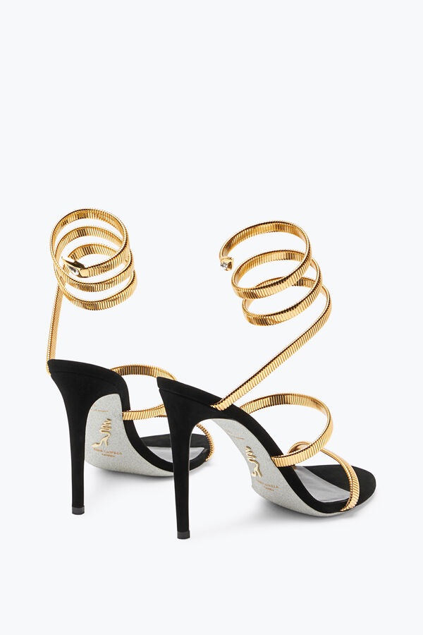 joyas de enebro negro y oro de la sandalia 105 rene caovilla