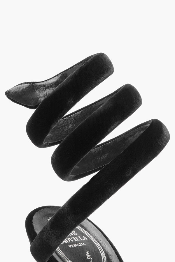 joyas cleo de terciopelo negro sandalia 80 rene caovilla