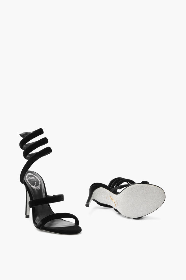 joyas cleo de terciopelo negro sandalia 80 rene caovilla