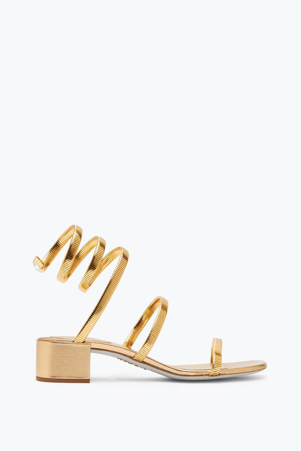 joyas de enebro oro metálico sandalia 40 rene caovilla