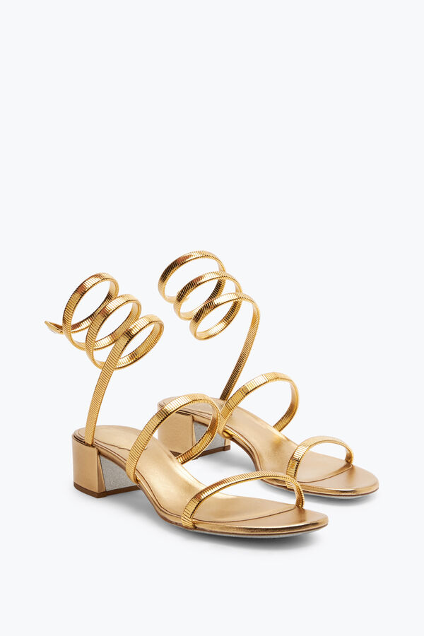 joyas de enebro oro metálico sandalia 40 rene caovilla