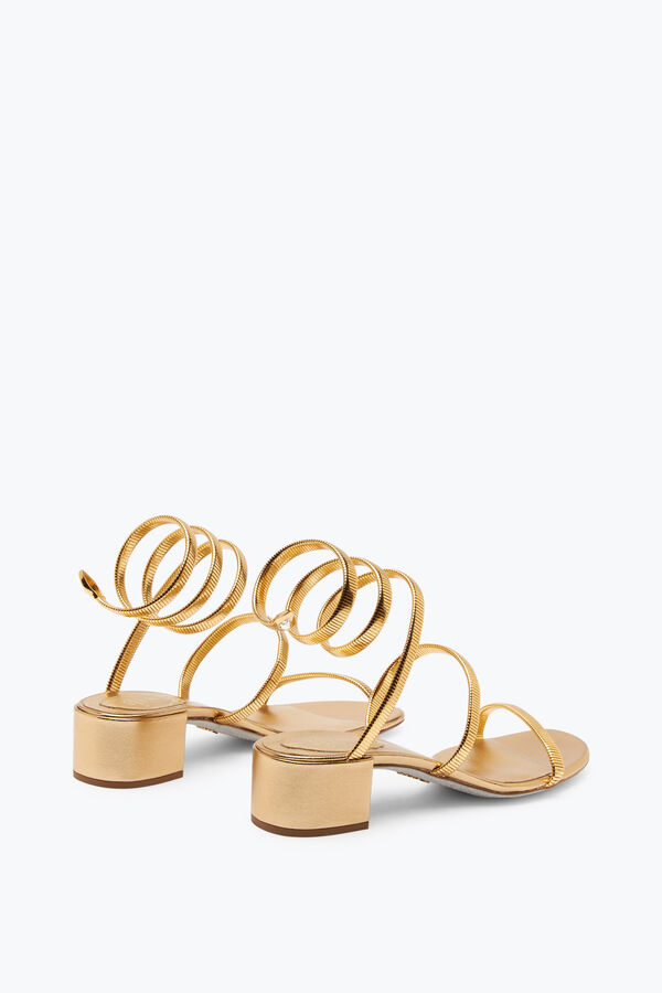 joyas de enebro oro metálico sandalia 40 rene caovilla