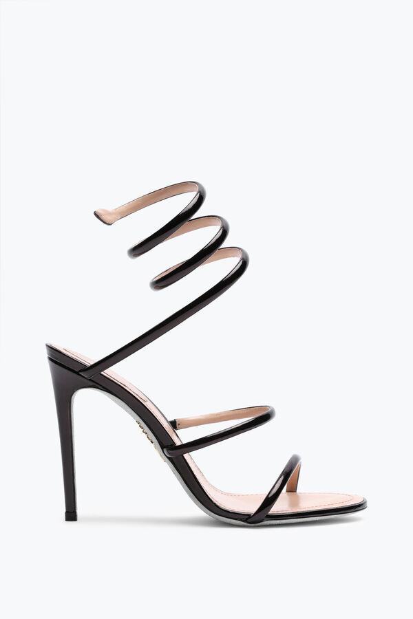 joyas cleo metálico negro sandalia 105 rene caovilla