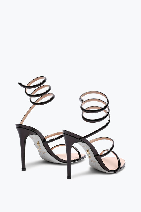 joyas cleo metálico negro sandalia 105 rene caovilla
