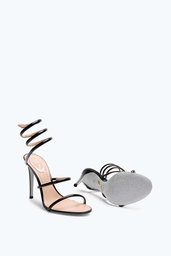 joyas cleo metálico negro sandalia 105 rene caovilla