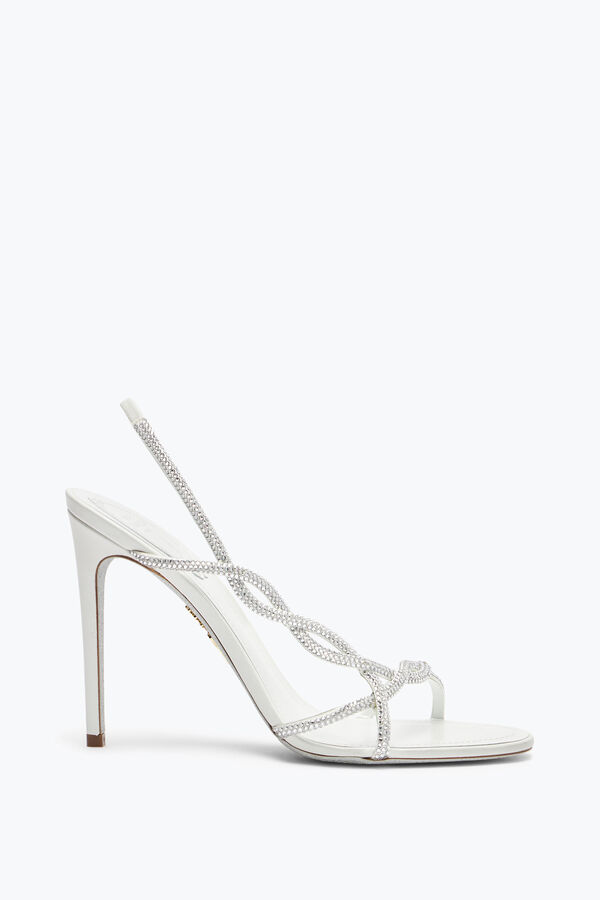 joyas de la trenza de marfil sandalia 105 rene caovilla