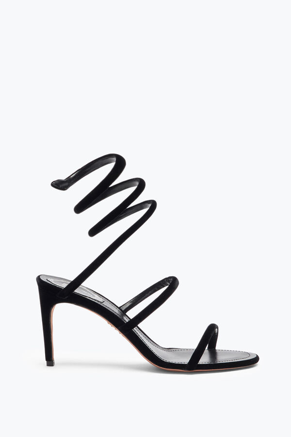 joyas cleo de terciopelo negro sandalia 80 rene caovilla