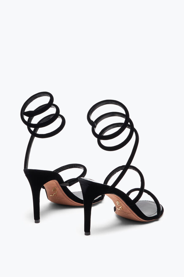 joyas cleo de terciopelo negro sandalia 80 rene caovilla