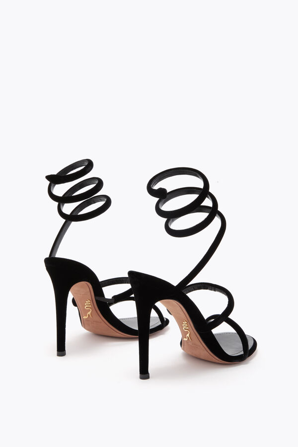 joyas cleo de terciopelo negro sandalia 105 rene caovilla