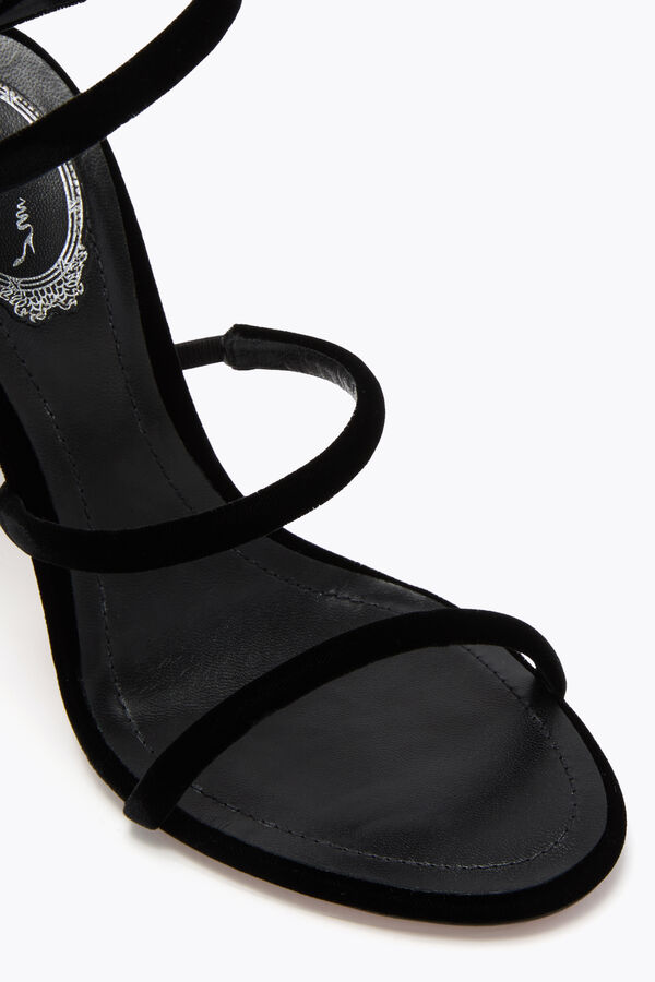 joyas cleo de terciopelo negro sandalia 105 rene caovilla