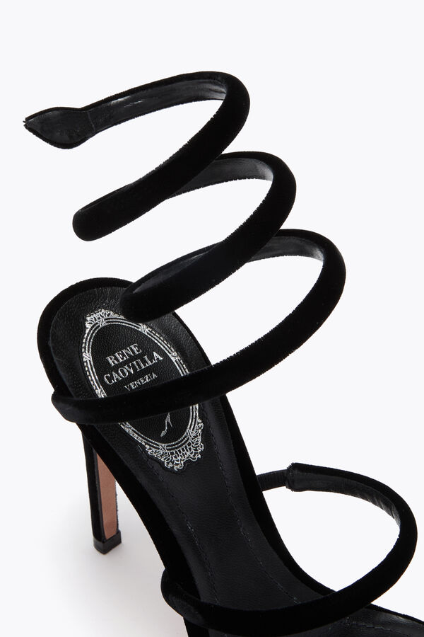 joyas cleo de terciopelo negro sandalia 105 rene caovilla