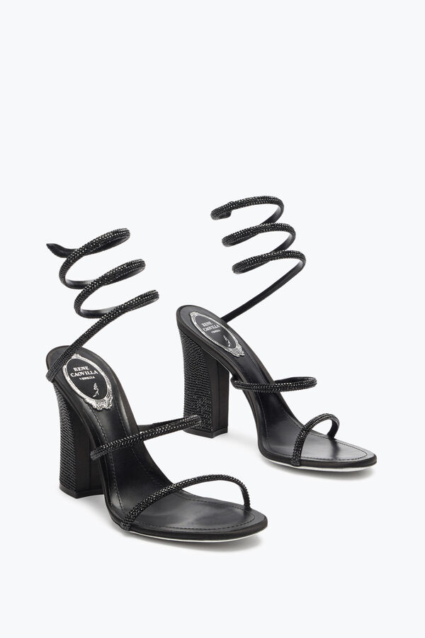 joyas cleo total negro sandalia con alma de talÓn 105 rene caovilla