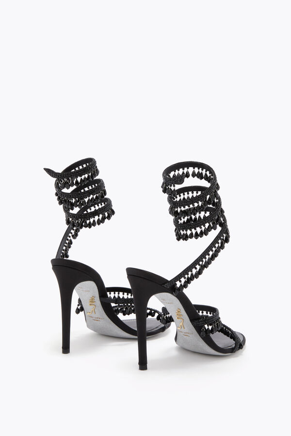 joyas araÑa negro sandalia 105 rene caovilla