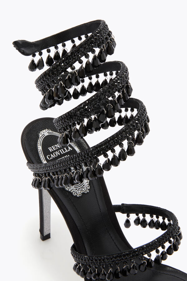 joyas araÑa negro sandalia 105 rene caovilla