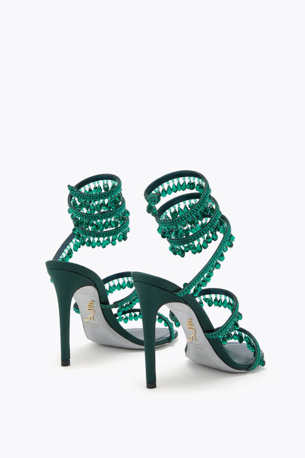 joyas lámpara de araÑa de color verde esmeralda sandalia 105 rene caovilla