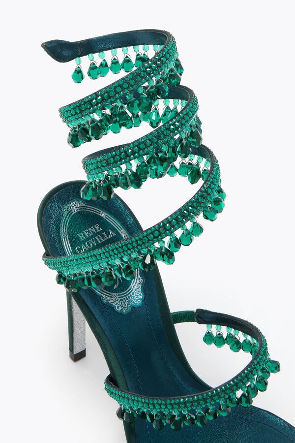 joyas lámpara de araÑa de color verde esmeralda sandalia 105 rene caovilla