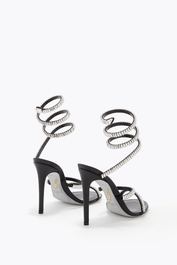 joyas cleo spark negro y plata sandalia 105 rene caovilla