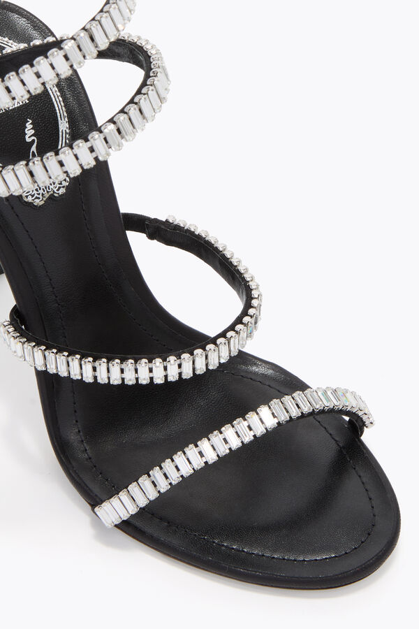joyas cleo spark negro y plata sandalia 105 rene caovilla