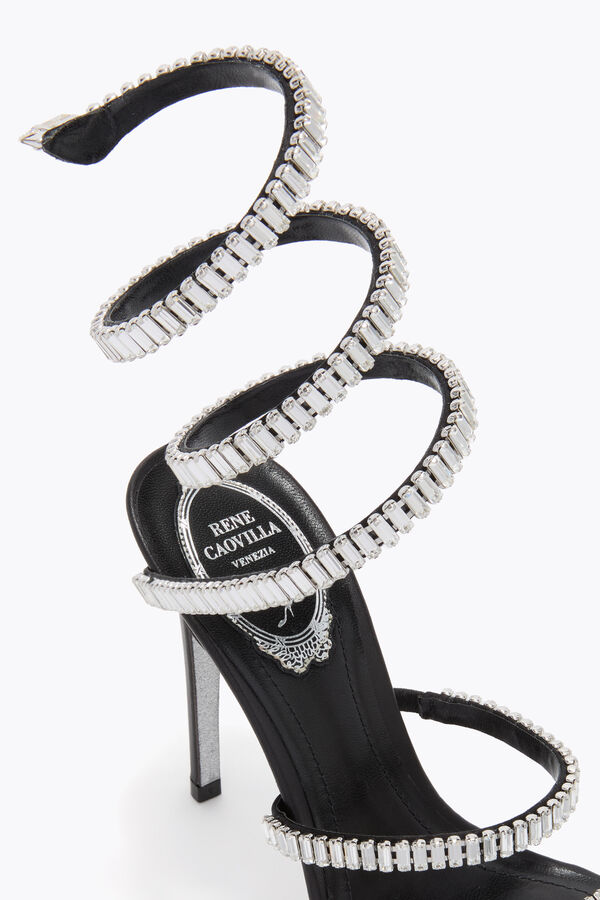 joyas cleo spark negro y plata sandalia 105 rene caovilla