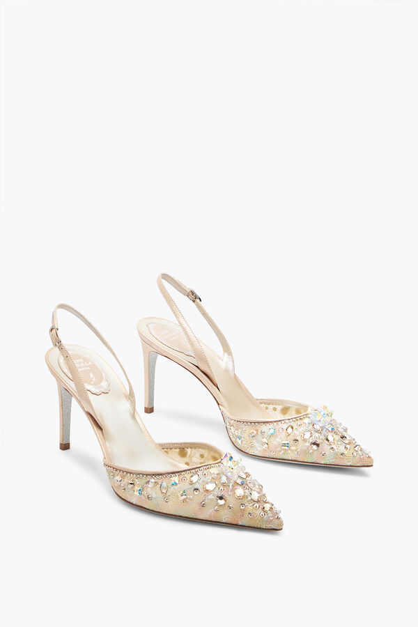 joyas de la cenicienta miel slingback con cristales 80 rene caovilla