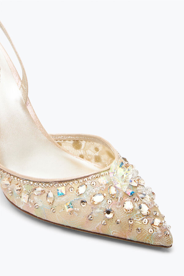 joyas de la cenicienta miel slingback con cristales 80 rene caovilla