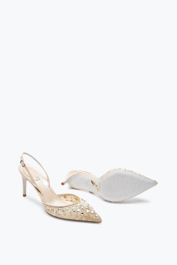 joyas de la cenicienta miel slingback con cristales 80 rene caovilla