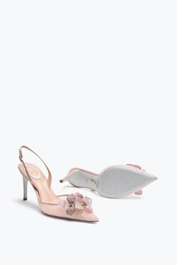 joyas floriane polvo de color rosa slingback 80 rene caovilla