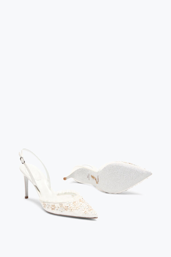 joyas flor blanca slingback 80 rene caovilla