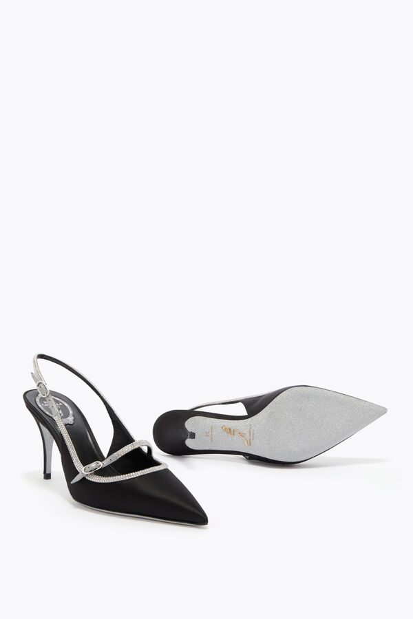 joyas de lirio negro y plata slingback 80 rene caovilla